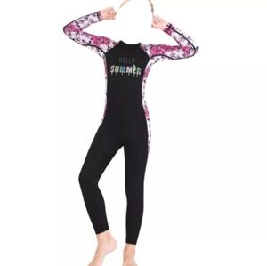 1 piece rashguard long sleeve body suit sun protector for girls size 8
